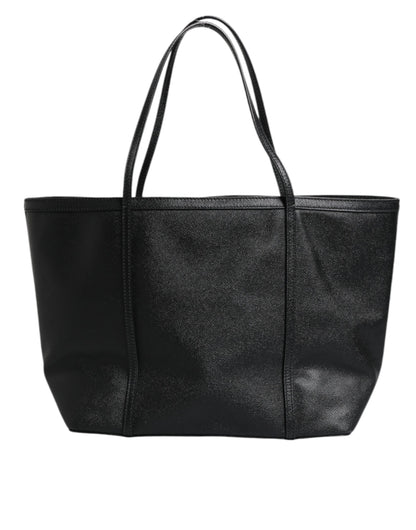 Dolce & Gabbana Black Leather Miss Escape Shopping Tote Bag