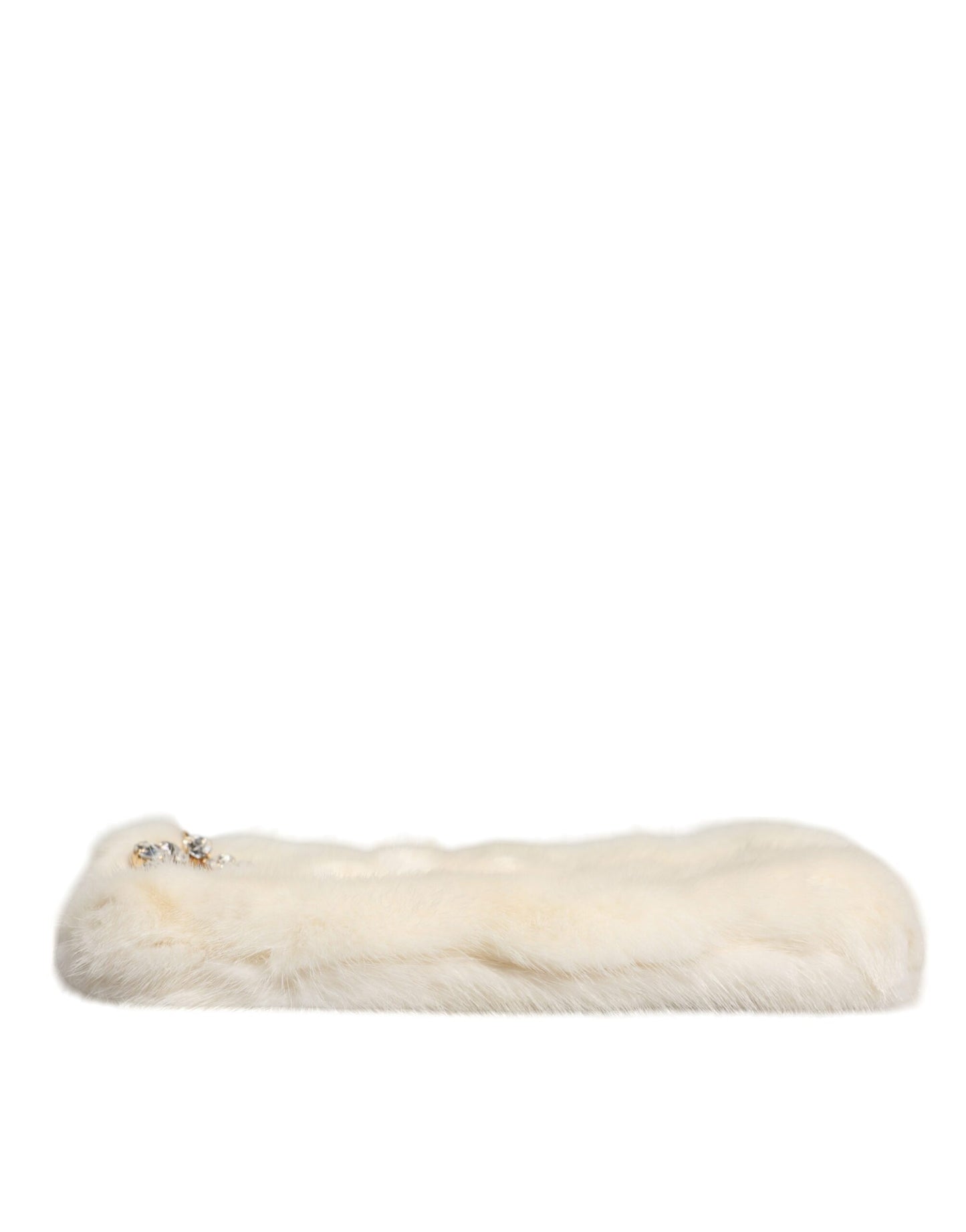 Dolce & Gabbana White Fur Handbag Clutch Purse Pouch Bag