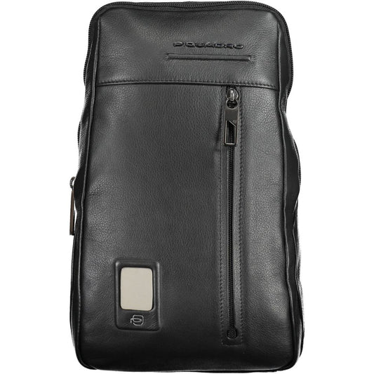 Piquadro Black Leather Men Shoulder Bag