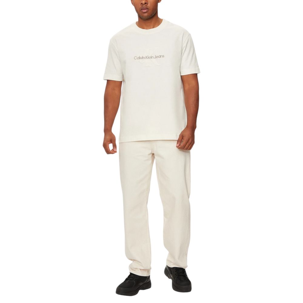 Calvin Klein Jeans Beige Cotton T-Shirt