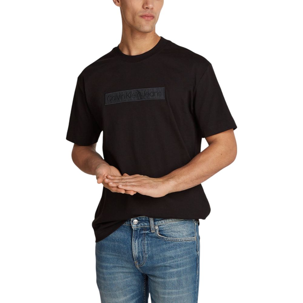 Calvin Klein Jeans Black Cotton Rigenerato T-Shirt