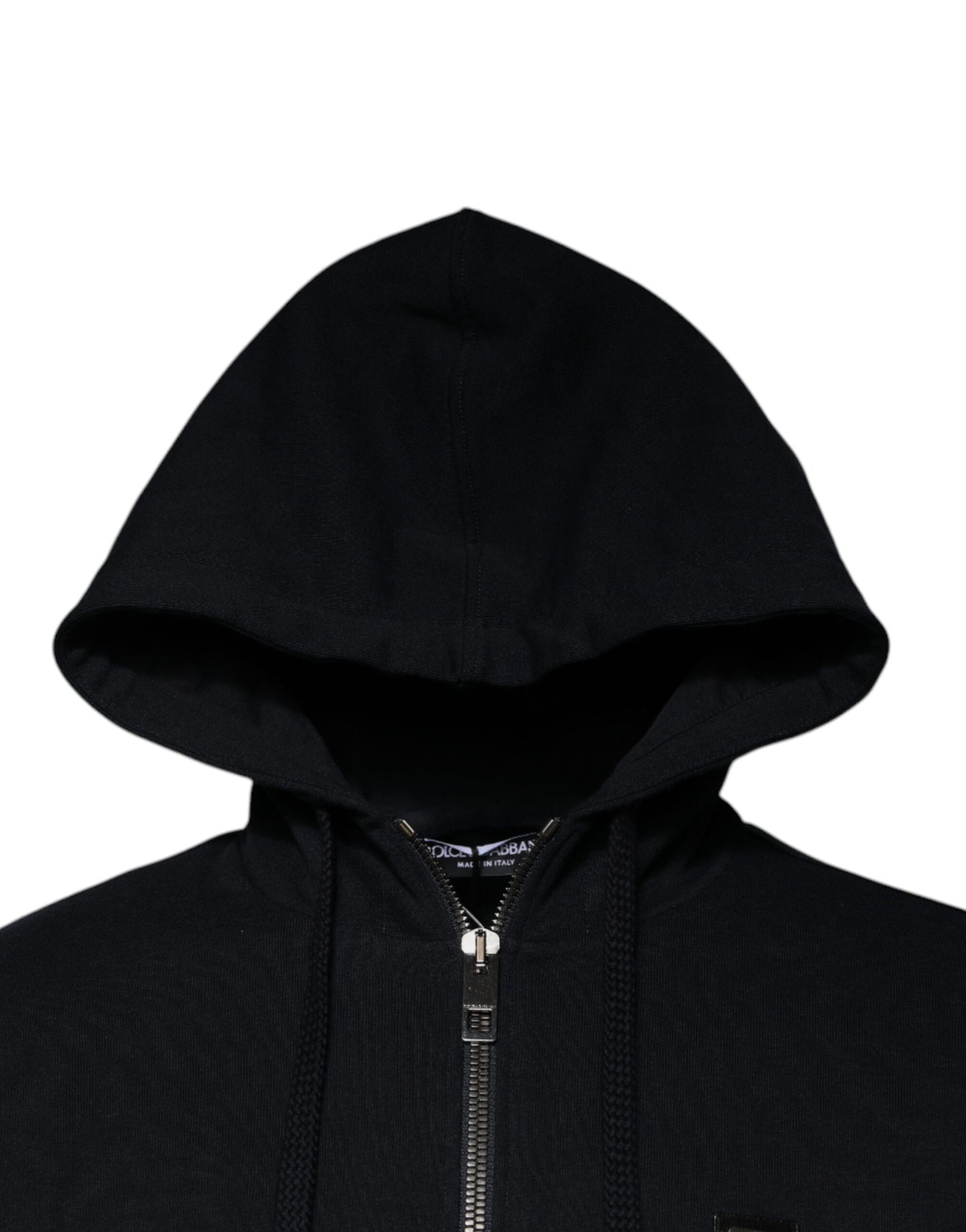 Dolce & Gabbana Black Logo Full Zip Hooded Sweatshirt Sweater