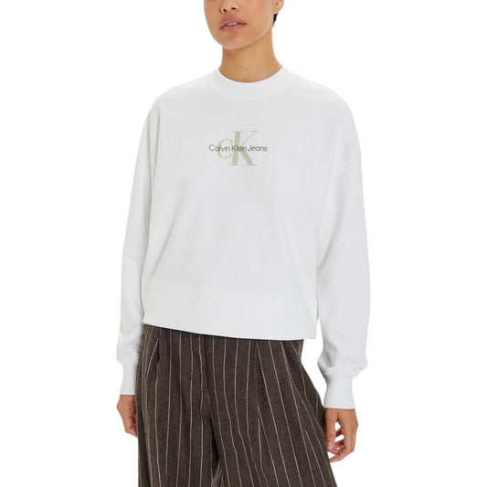 Calvin Klein Jeans White Cotton Rigenerato Sweater