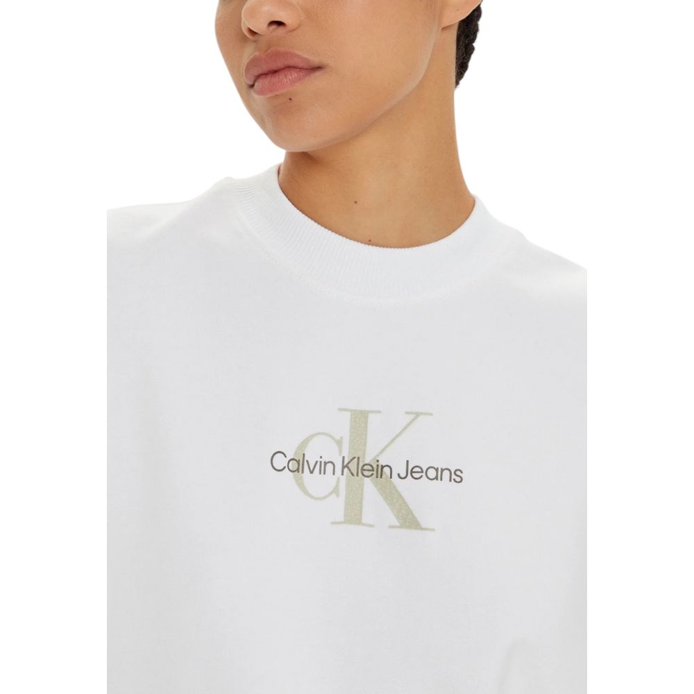 Calvin Klein Jeans White Cotton Rigenerato Sweater