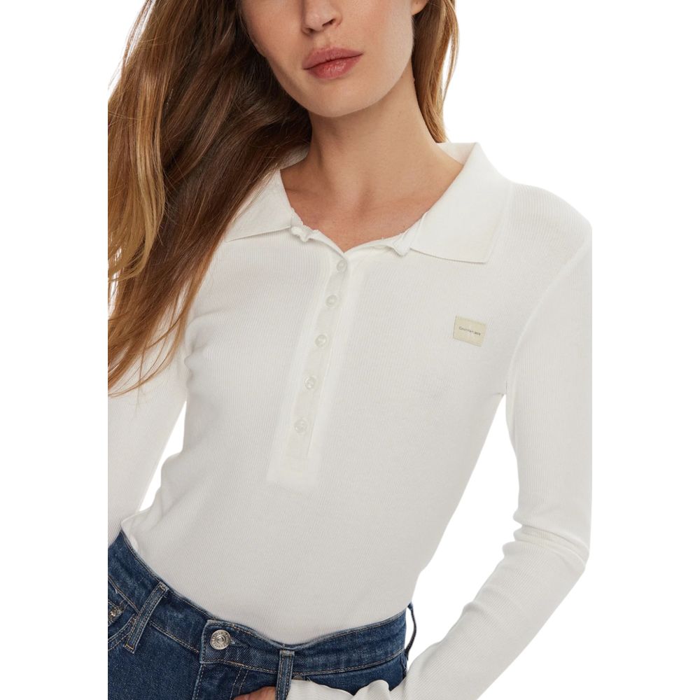 Calvin Klein Jeans White Cotton Rigenerato Tops & T-Shirt