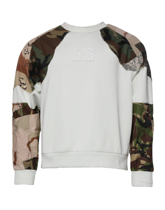 Dolce & Gabbana Multicolor Patchwork Cotton Crew Neck Sweater