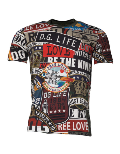 Dolce & Gabbana Multicolor Graphic Print Cotton Crew Neck T-shirt