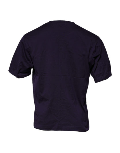 Dolce & Gabbana Purple DG Logo Cotton Crew Neck T-shirt