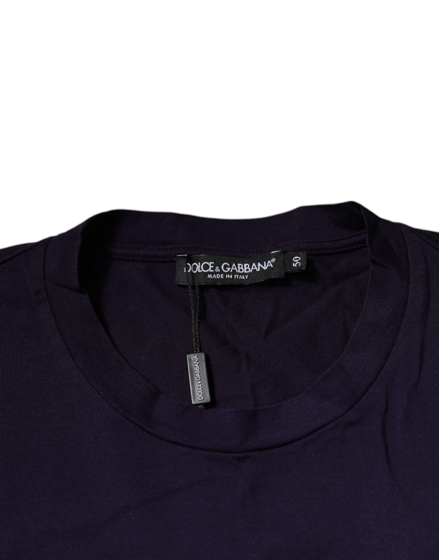 Dolce & Gabbana Purple DG Logo Cotton Crew Neck T-shirt