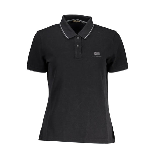 Napapijri Poloshirt aus schwarzer Baumwolle für Damen