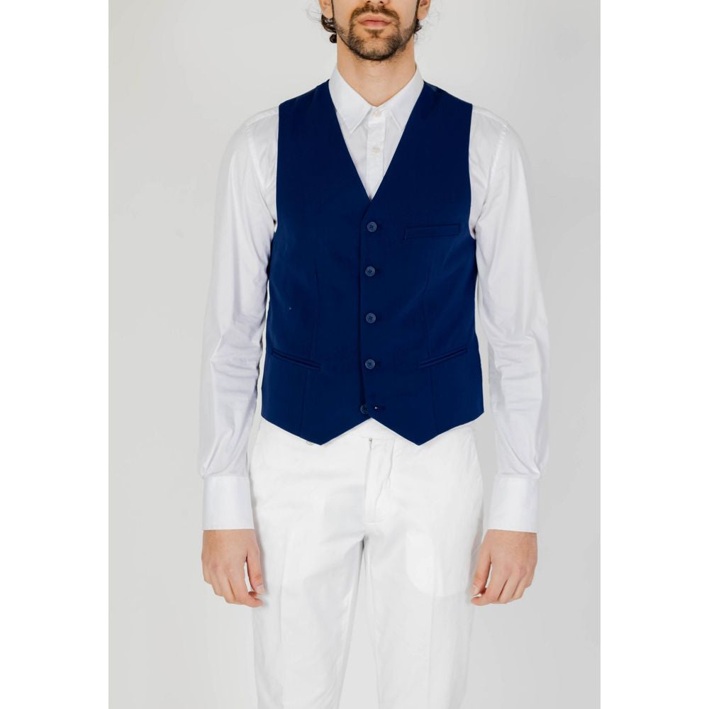 Only & Sons Blue Polyester Vest