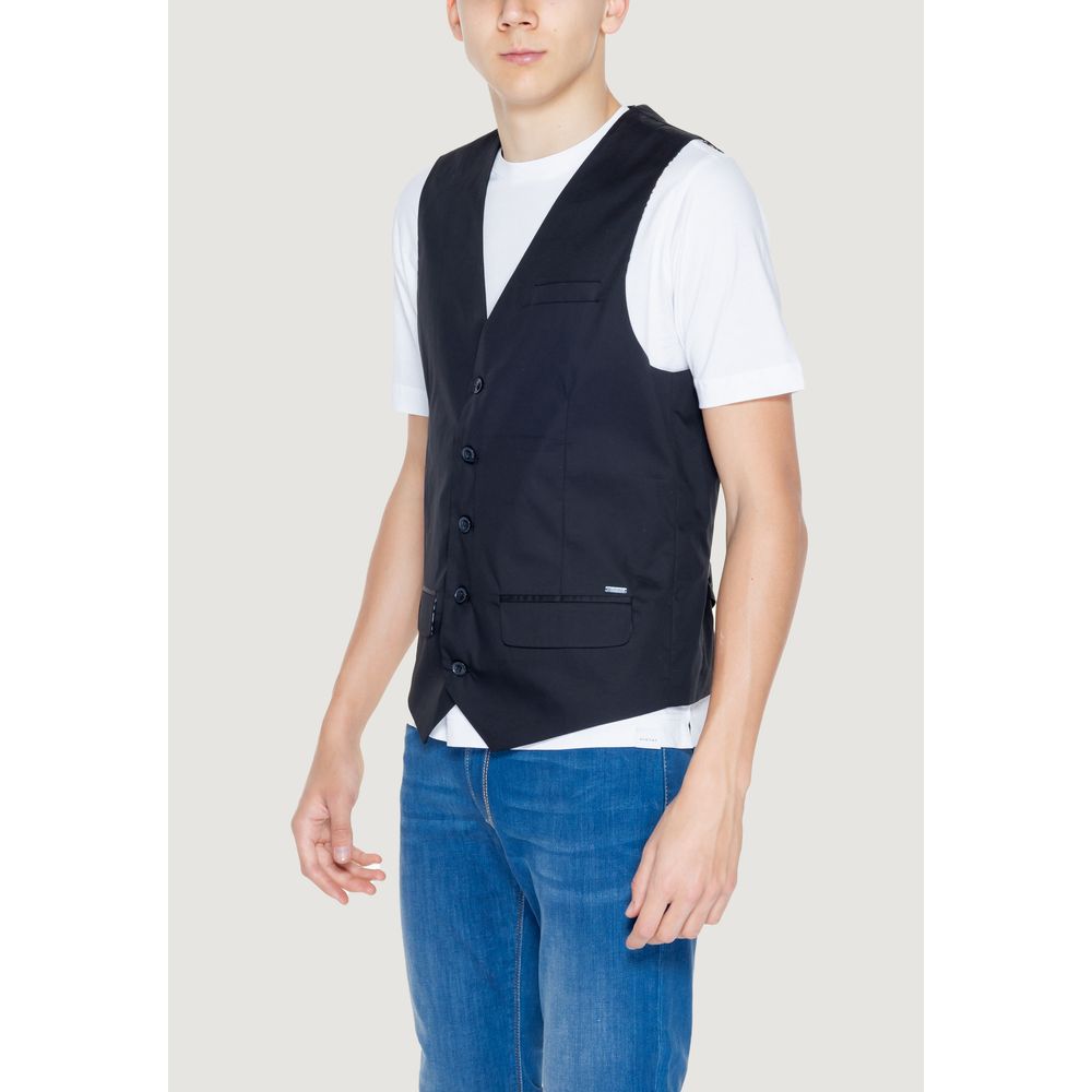 Gianni Lupo Black Cotton Vest