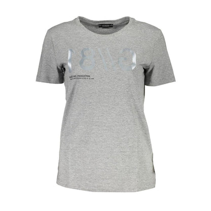 Guess Jeans Graues Baumwoll-T-Shirt für Damen