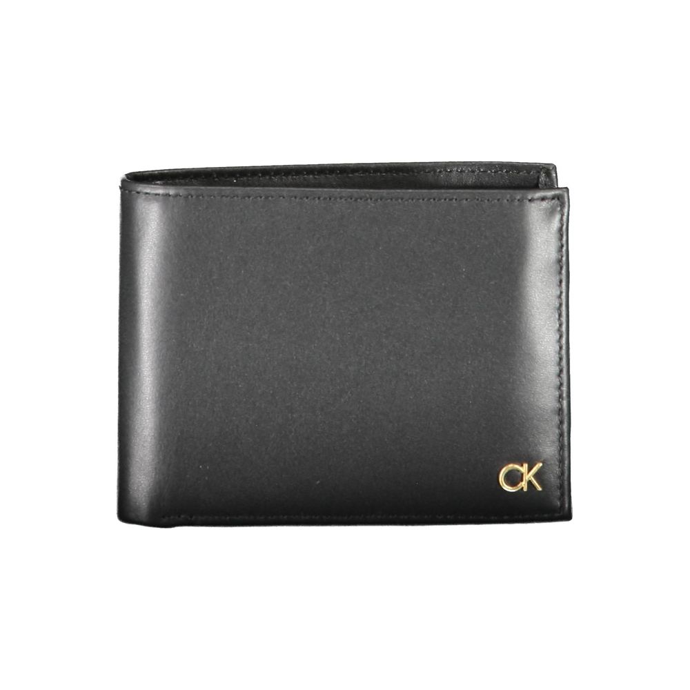 Calvin Klein - Schwarzes Leder-Portemonnaie für Herren