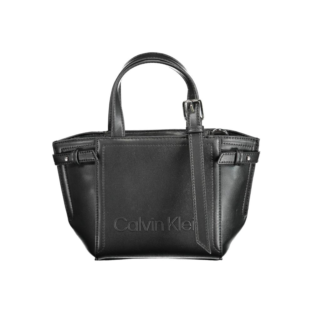 Calvin Klein – Schwarze Handtasche aus Polyester für Damen