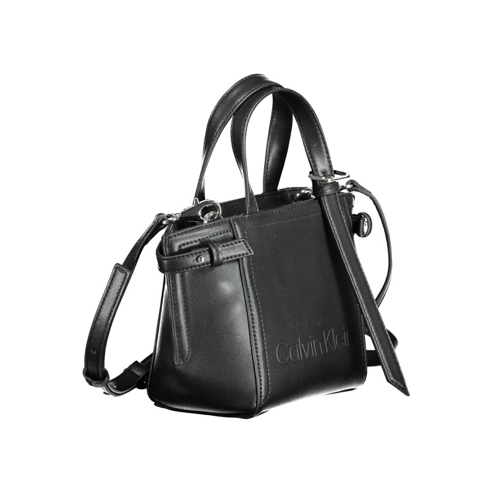 Calvin Klein – Schwarze Handtasche aus Polyester für Damen