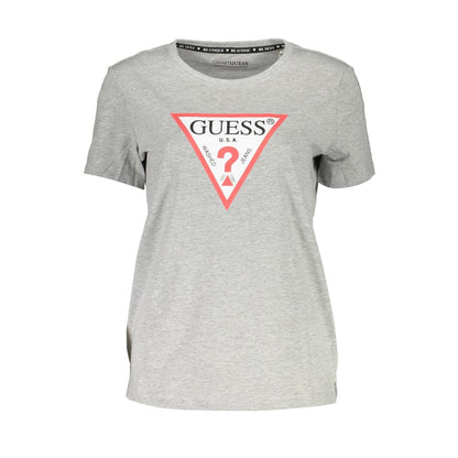 Guess Jeans Graues Baumwoll-T-Shirt für Damen