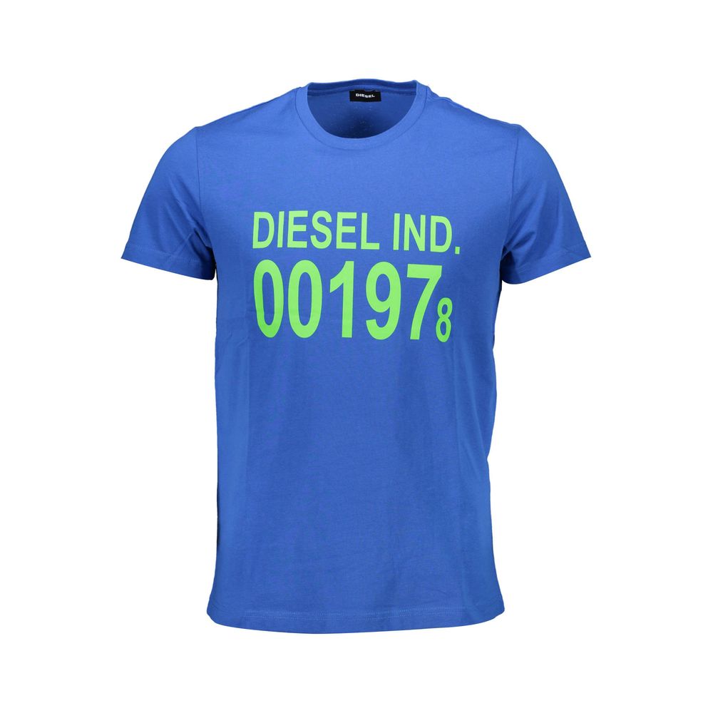 Diesel – Blaues Baumwoll-T-Shirt für Herren