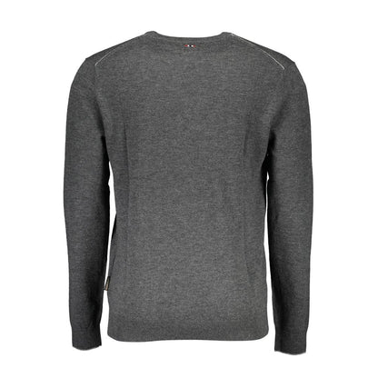 Napapijri Gray Wool Men Sweater