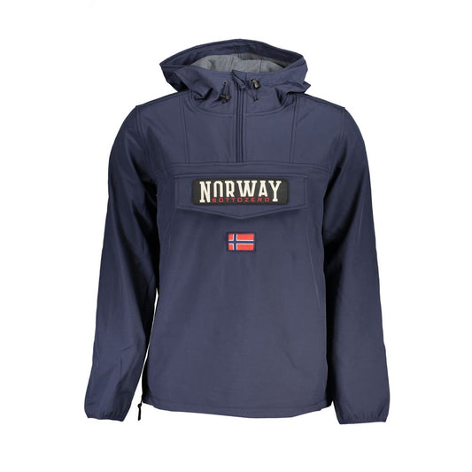 Norwegen 1963 Elegante Softshell-Kapuzenjacke in kräftigem Blau