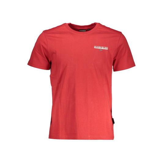 Napapijri Rotes Baumwoll-T-Shirt für Herren