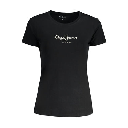 Pepe Jeans Black Cotton Tops & T-Shirt