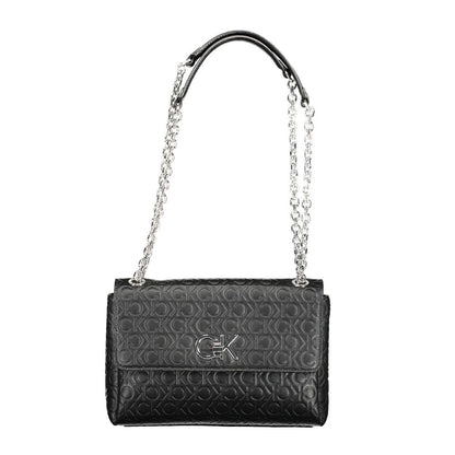 Calvin Klein – Schwarze Handtasche aus Polyester für Damen