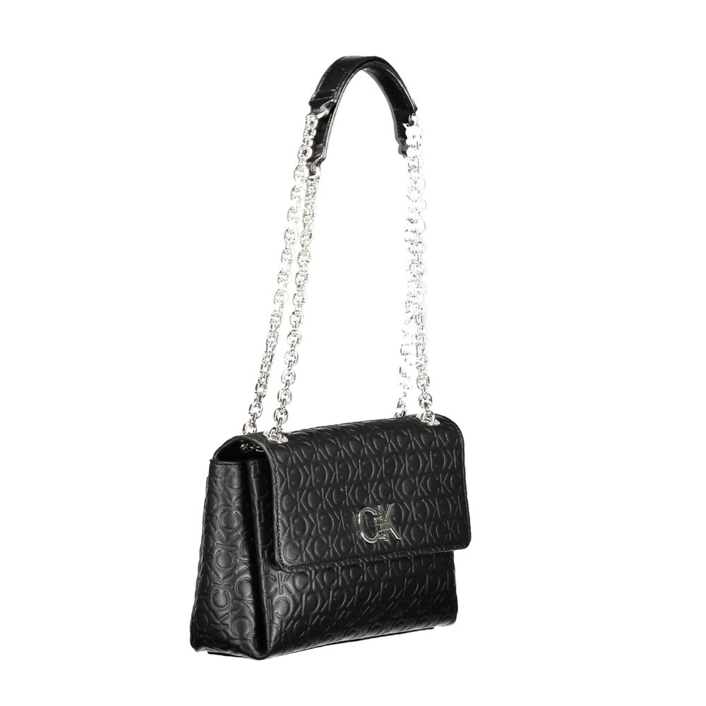 Calvin Klein – Schwarze Handtasche aus Polyester für Damen