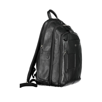 Piquadro - Schwarzer Lederrucksack für Herren