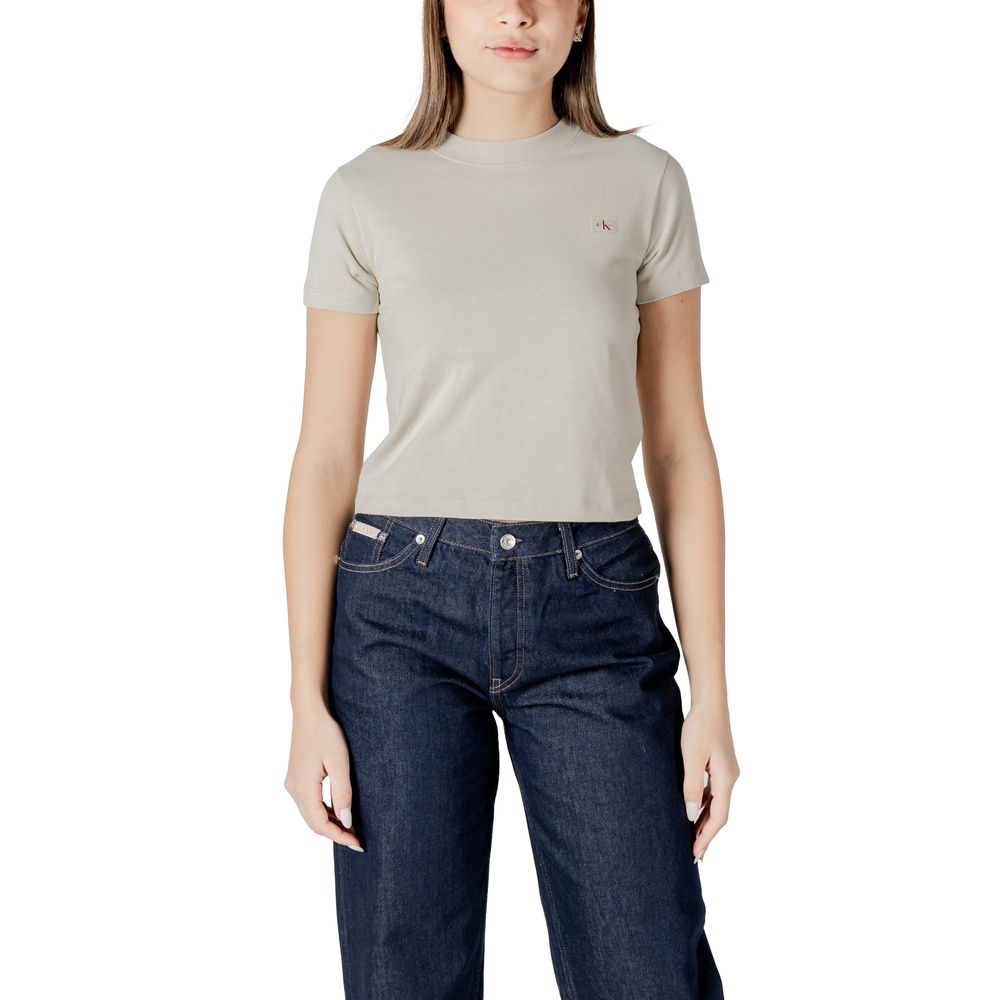 Calvin Klein Jeans Beige Cotton Tops & T-Shirt