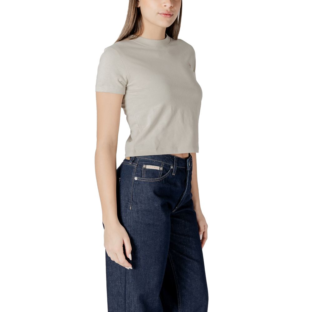 Calvin Klein Jeans Beige Cotton Tops & T-Shirt