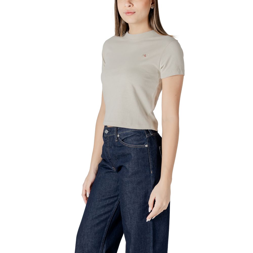 Calvin Klein Jeans Beige Cotton Tops & T-Shirt