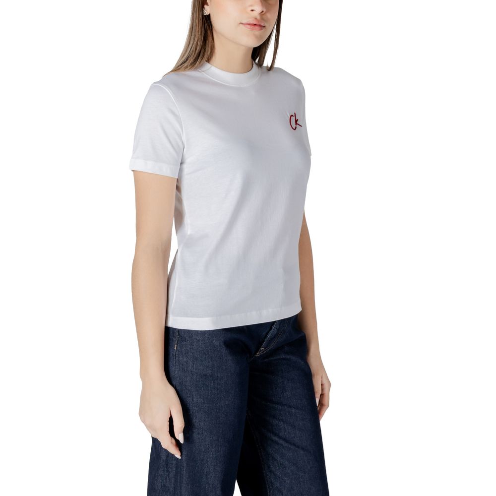 Calvin Klein Jeans White Cotton Rigenerato Tops & T-Shirt