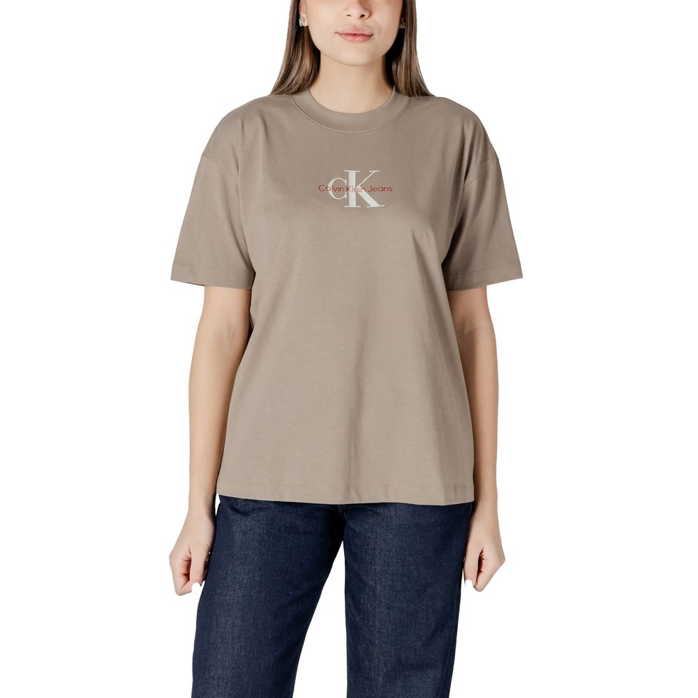 Calvin Klein Jeans Beige Cotton Tops & T-Shirt