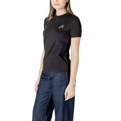 Calvin Klein Jeans Black Cotton Rigenerato Tops & T-Shirt