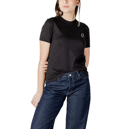 Calvin Klein Jeans Black Cotton Rigenerato Tops & T-Shirt