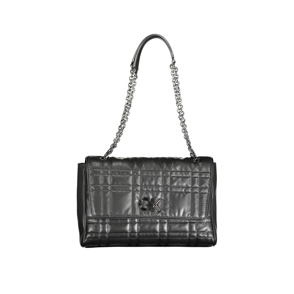 Calvin Klein – Schwarze Handtasche aus Polyester für Damen