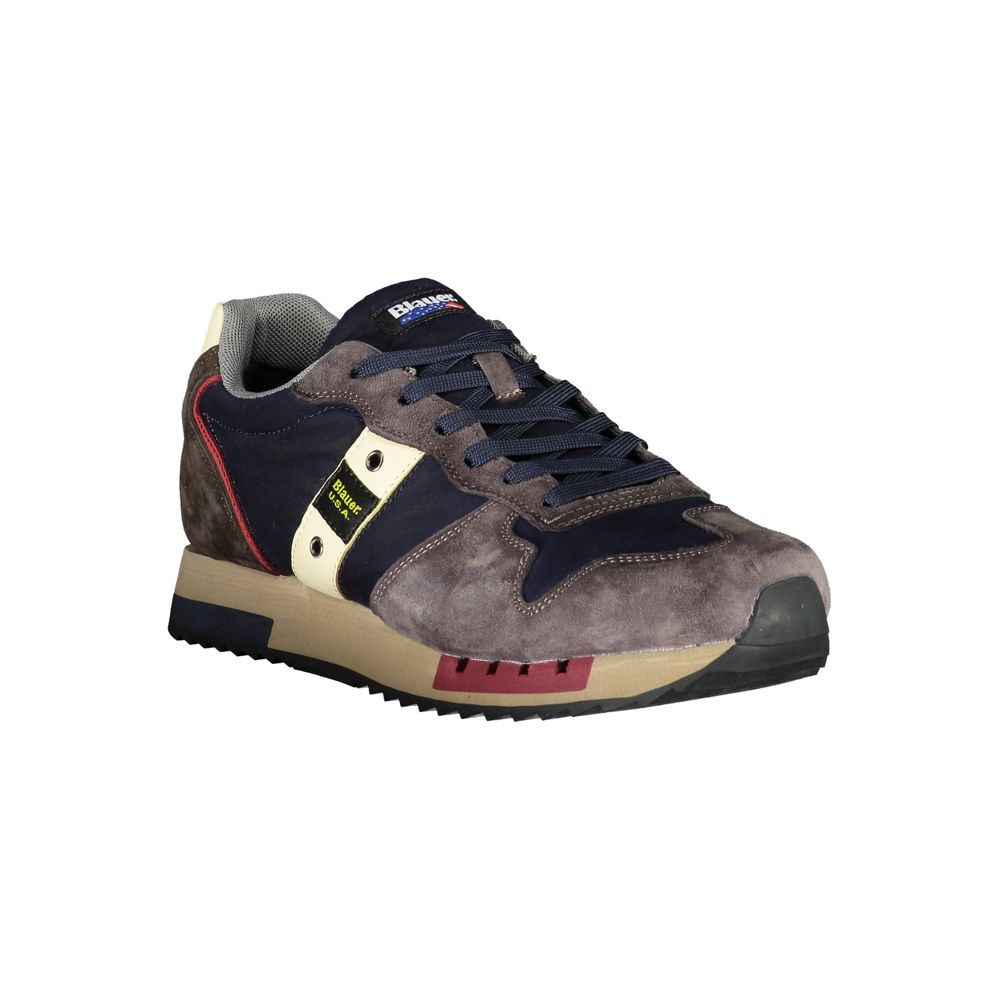 Blauer Elegante blaue Designer-Sneaker mit Kontrastakzenten