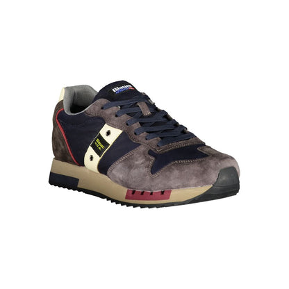 Blauer Elegante blaue Designer-Sneaker mit Kontrastakzenten