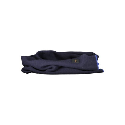 Hugo Boss Blue Wool Men Scarf