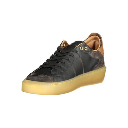 Blauer Black Leather Men Sneaker