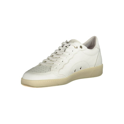 Blauer White Leather Men Sneaker