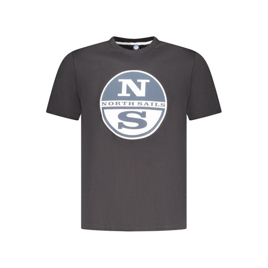 North Sails Black Cotton Men T-Shirt