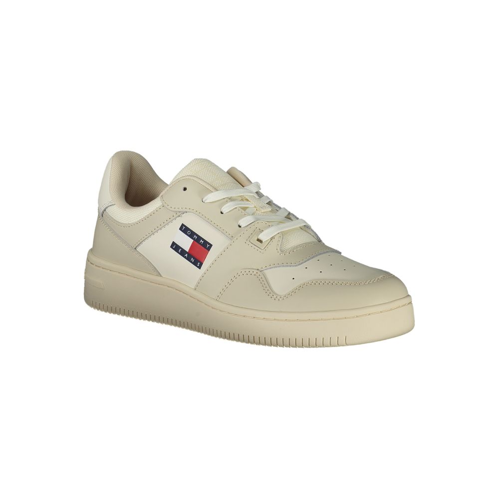 Tommy Hilfiger Beige Leather Men Sneaker