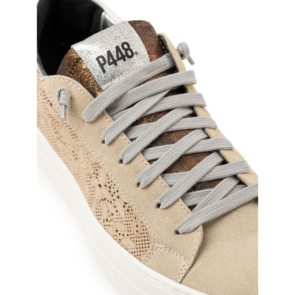 P448 Sneaker aus beigefarbenem Leder