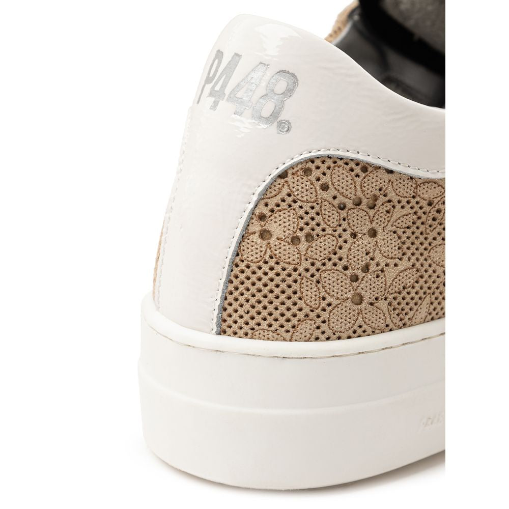 P448 Sneaker aus beigefarbenem Leder