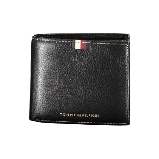 Tommy Hilfiger – Schwarze Leder-Geldbörse für Herren