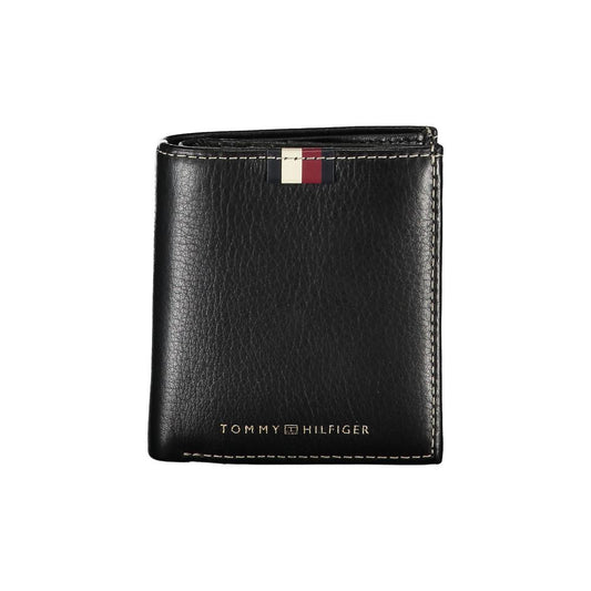 Tommy Hilfiger – Schwarze Leder-Geldbörse für Herren