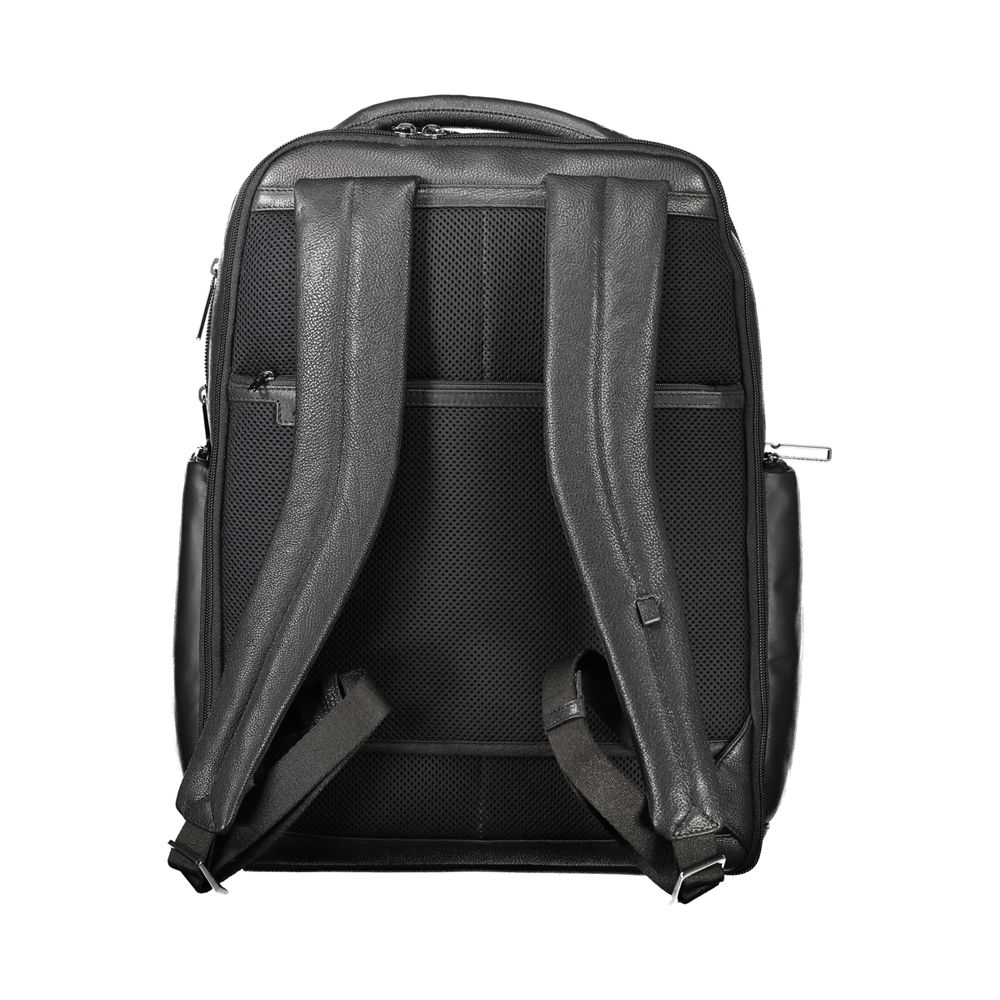 Piquadro Black Leather Men Backpack