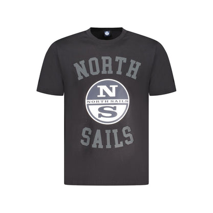 North Sails Black Cotton Men T-Shirt